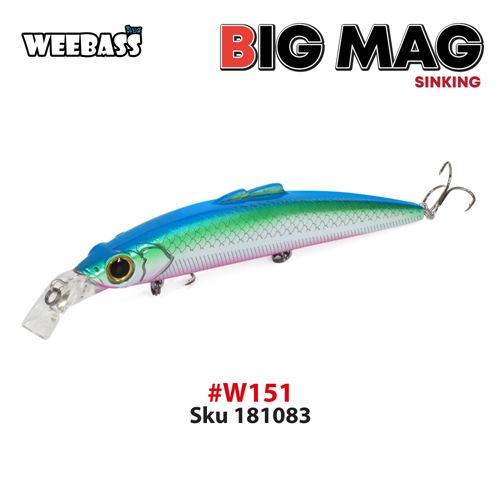 WEEBASS ปลั๊ก- BIG MAG SINKING 150mm27g W151 น้ำเงินเขียว